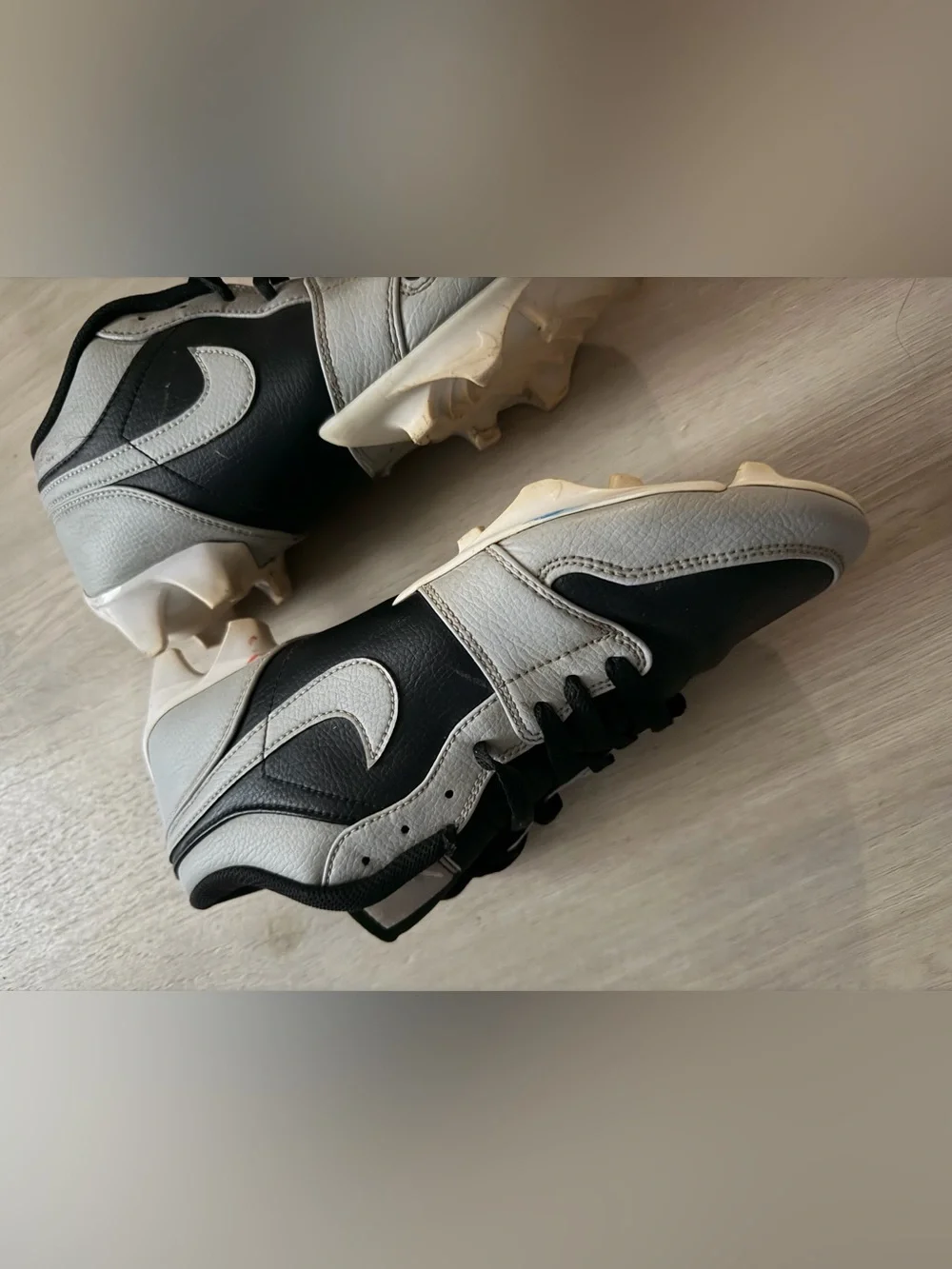 Nike Air Jordan Retro 1 Low TD Football Cleats Shadow 2.0 Gray Sz 10 *See Pics
